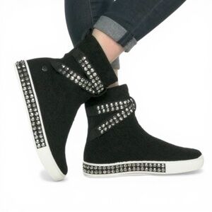 Bernie Mev Knit Studded High Top Comfort Sneaker Size 5 Maximalist Punk Grunge